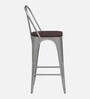 Spaulding Metal Bar Table Set in Silver Finish With 4 Chairs