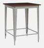 Spaulding Metal Bar Table Set in Silver Finish With 4 Chairs