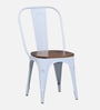 Spaulding Metallic 4 Seater Dining Set In White Colour
