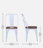 Spaulding Metallic 4 Seater Dining Set In White Colour