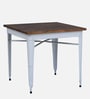 Spaulding Metallic 4 Seater Dining Set In White Colour