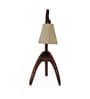 Species Brown Wooden Table Lamp with White Jute Lampshade