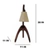 Species Brown Wooden Table Lamp with White Jute Lampshade