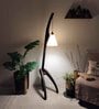 Species Wooden Floor Lamp with Jute Shade & Brown Base