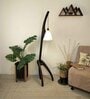 Species Wooden Floor Lamp with Jute Shade & Brown Base