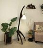 Species Wooden Floor Lamp with Jute Shade & Brown Base