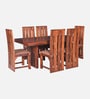 Speyer Sheesham Wood 6 Seater Dining Set In  Honey Oak  Finish