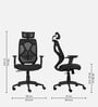 Spider Breathable Mesh Ergonomic Chair in Black Colour with Headrest