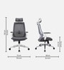 Spider Breathable Mesh Ergonomic Chair with Adjustable Lumbar Support & Handle in White Colour