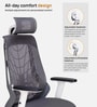 Spider Breathable Mesh Ergonomic Chair with Adjustable Lumbar Support & Handle in White Colour