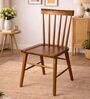 Spindle Medium Dining Chair In Natural Teak Finish
