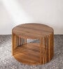 Spindle Teak Wood Coffee Table In Natural Finish