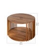 Spindle Teak Wood Coffee Table In Natural Finish