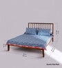 Spindle Teak Wood Queen Size Bed in Natural Finish