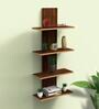 Spine Floating Mdf Wall Shelf In Brown