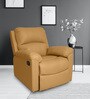 Spino Leatherette Manual 1 Seater Recliner in Camel Colour