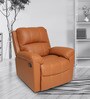 Spino Leatherette Manual 1 Seater Recliner in Tan Colour