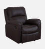 Spino Leatherette 1 Seater Manual Recliner In Brown Colour