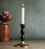 Spiral Black & Gold Aluminium Candle Holder