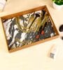 Spiral Black & White MDF Wood Rectangle Serving Trays