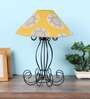 Spiral Black Table Lamp with Mndala Print Shade