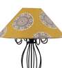 Spiral Black Table Lamp with Mndala Print Shade