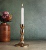 Spiral Gold Aluminium Candle Holder