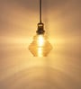 Spiral Golden Luster Glass Pendant Light with Antique Brass Finish