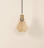 Spiral Golden Luster Glass Pendant Light with Antique Brass Finish