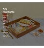 Splash Multicolour  & Gold MDF Wood Rectangle Serving Trays