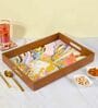 Splash Multicolour  & Gold MDF Wood Rectangle Serving Trays