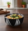 Cream And Black Splash Serving Bowl