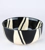 Cream And Black Splash Serving Bowl