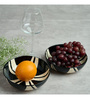 (Set Of 2) Splash Stoneware Snack Bowl (Black & White)