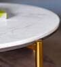 Splinder Metal End Table in White & Natural Finish