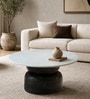Spoleto Round Coffee Table in Back Finish With Marble Top Spoleto Round Coffee Table in Back Finish With Marble Top