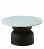 Spoleto Round Coffee Table in Back Finish With Marble Top Spoleto Round Coffee Table in Back Finish With Marble Top