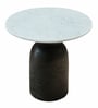 Spoleto Round Side Table in Black Finish With Marble Top Spoleto Round Side Table in Black Finish With Marble Top