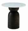 Spoleto Round Side Table in Black Finish With Marble Top Spoleto Round Side Table in Black Finish With Marble Top