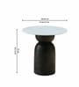 Spoleto Round Side Table in Black Finish With Marble Top Spoleto Round Side Table in Black Finish With Marble Top