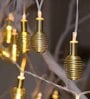Spring 5 Mtrs Golden Metal Hanging Light Festive LED String Light (10 LED- Warm White)