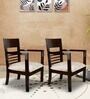 Spring Arm Chair (Set of 2) in Brown Colour