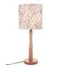Spring Leaves Multicolor Satin Shade Table Lamp With Brown Base