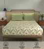 Spring Sage Green Floral 144 Tc Cotton King Bedsheet With 2 Pillow Covers