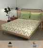 Spring Sage Green Floral 144 Tc Cotton King Bedsheet With 2 Pillow Covers