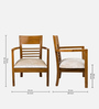 Spring Teak Wood Arm Chair In Teak Finish (Set of 2)