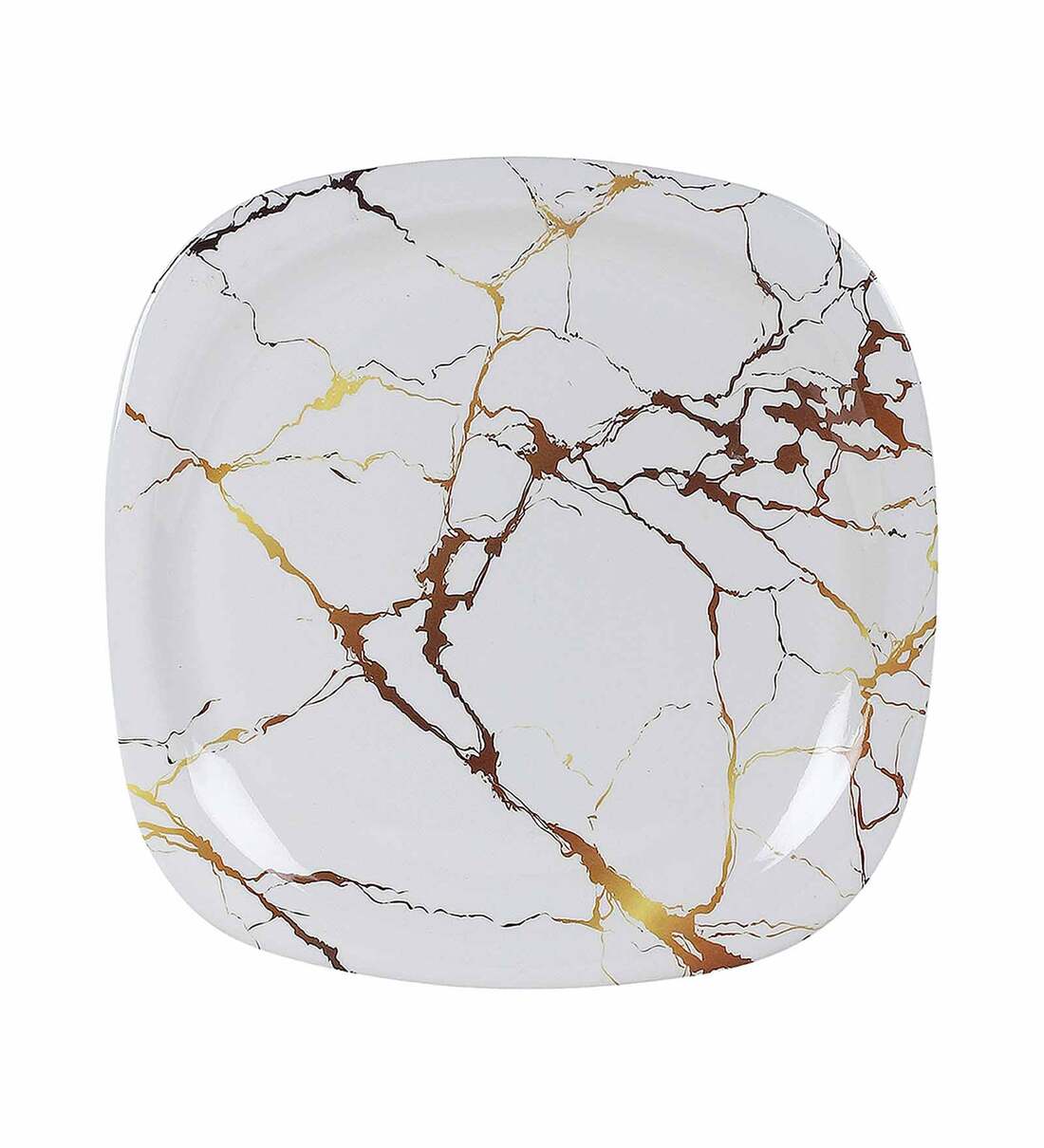 ⭐︎ Dinnerwithmarcolini⭐︎ Buy Square 40 Pcs White & Gold Melamine Dinnerware Set at 62