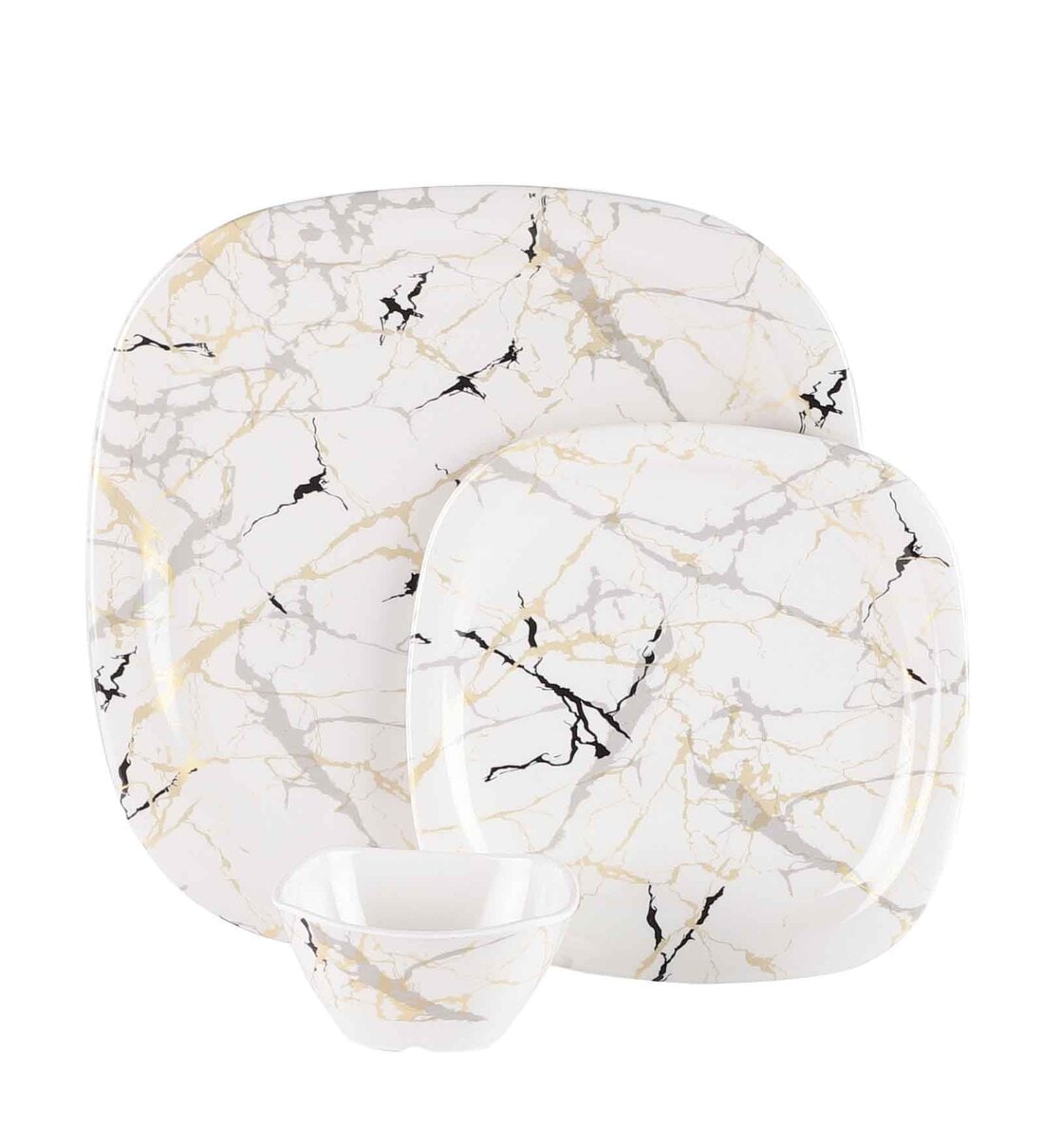 Buy Square White Melamine 18 Pcs Dinner Set at 47% OFF by Cdi