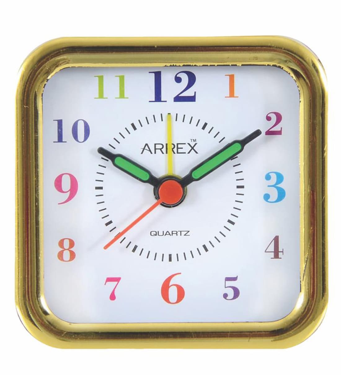 Buy Square Analog Alarm Table Clock in Golden by Arrex Online Kids