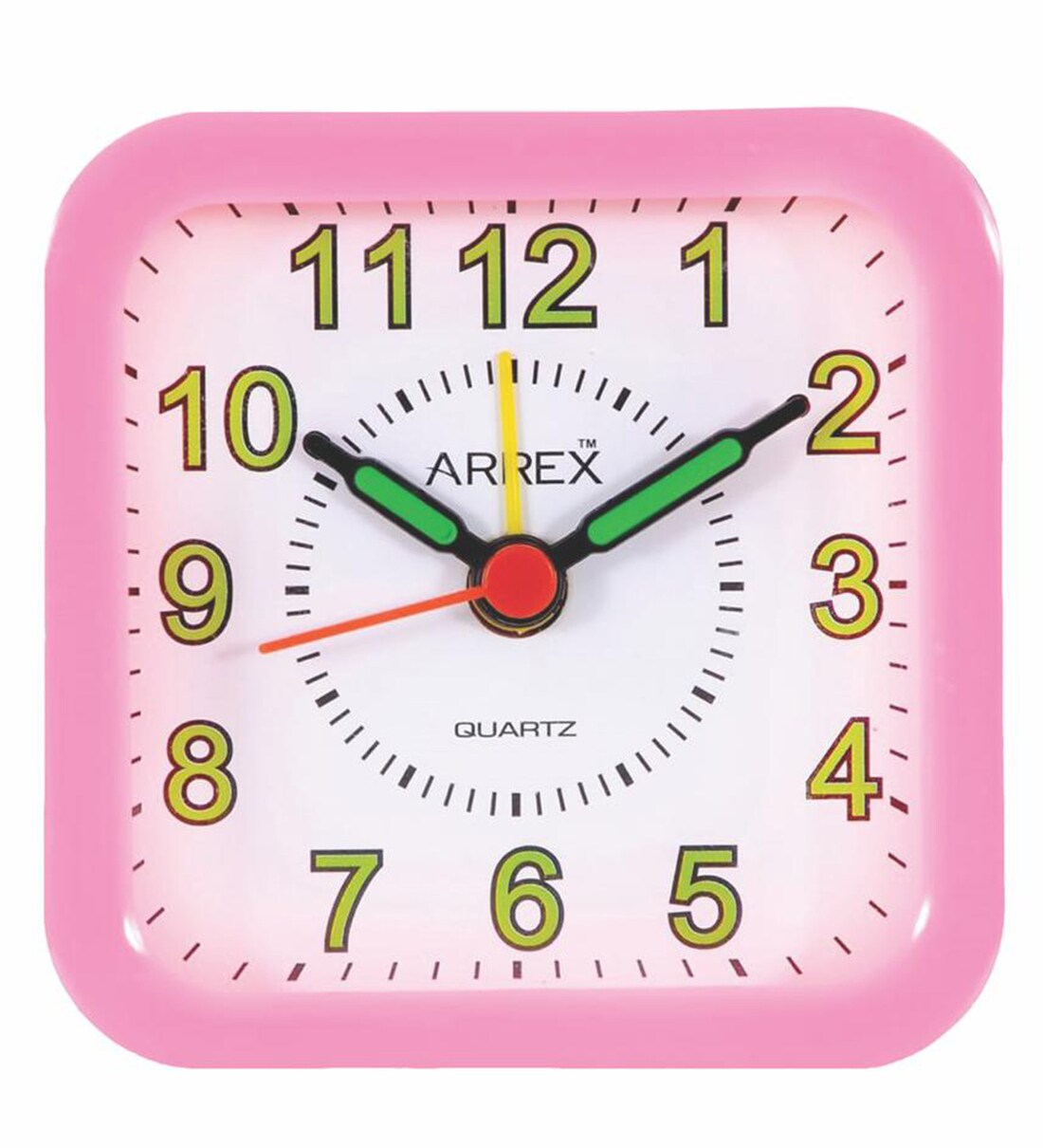 Buy Square Analog Alarm Table Clock in Pink by Arrex Online Kids